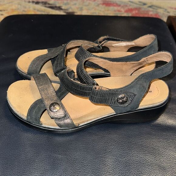 Rockport Cobb Hill Maisy Cross Band Black/Multi Sandals W Wide Width - Picture 4 of 9